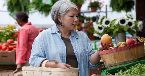 blog picture of elderly woman shopping for fruit