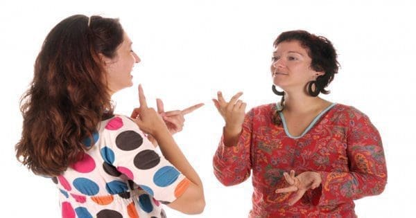 blog picture of two ladies having sign language conversation