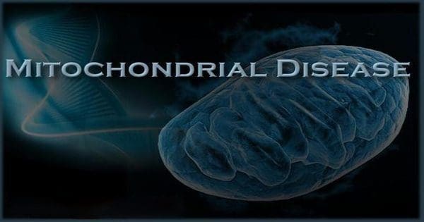 blog picture of blue cell with the word mitochondrial disease on top