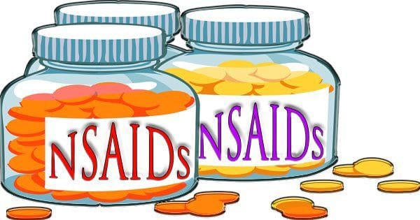 blog illustration of pill bottles with nsaids written on them