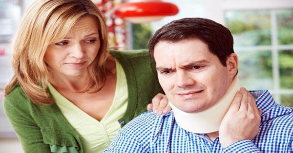 blog picture of wife attending to husband's neck pain
