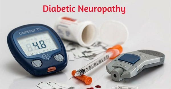 blog picture of diabetic tools and the words diabetic neuropathy