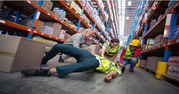 Store worker fall