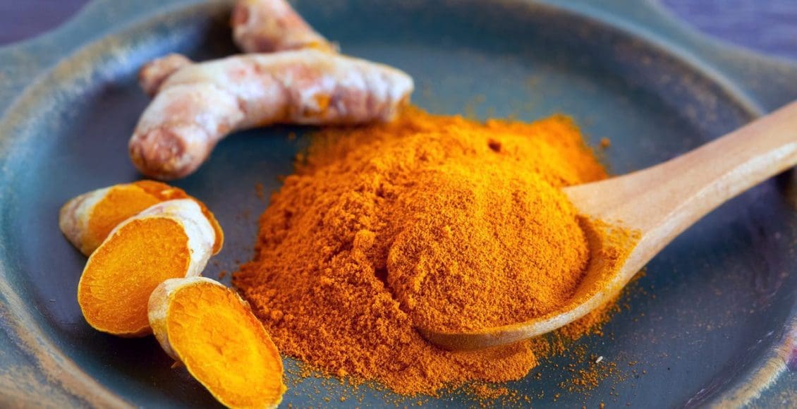 blog picture of tumeric root and powder