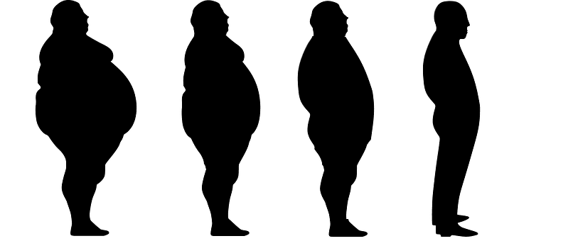 silhouette of weight loss