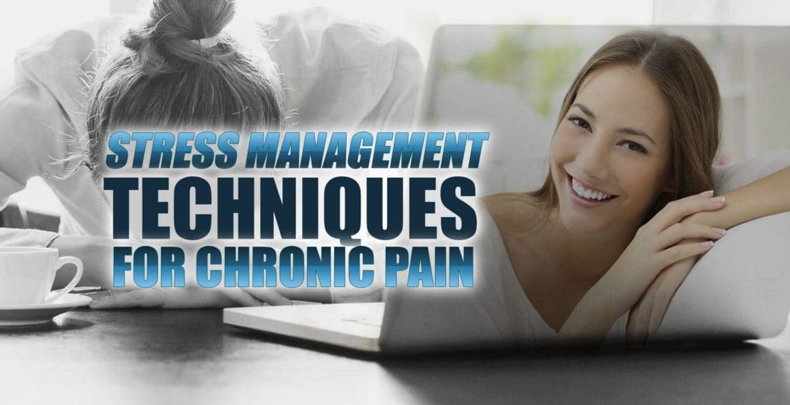 Image of a woman showing symptoms of stress due to work and chronic pain.